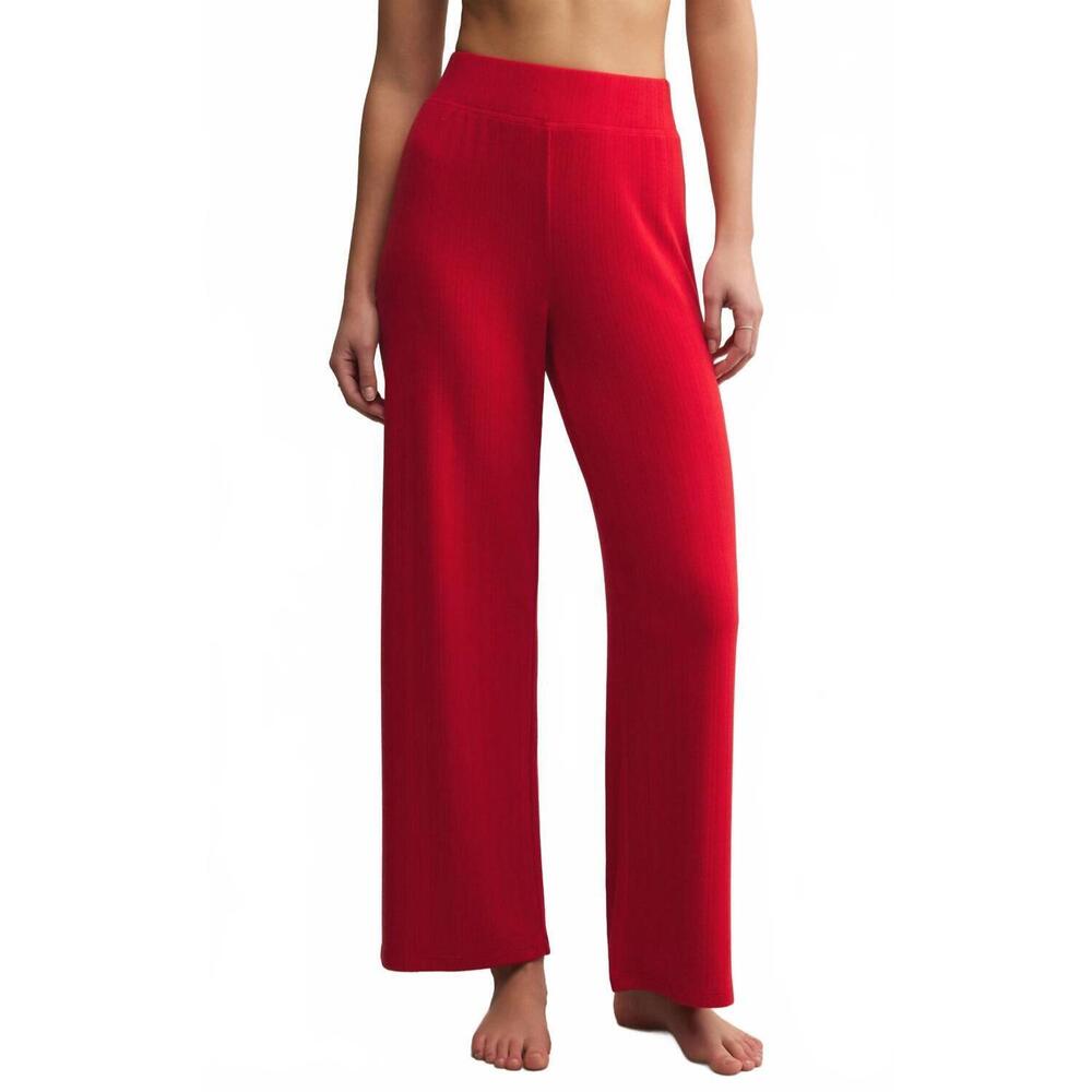 NEW Z SUPPLY luxe pointelle pants in festive red